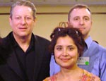 CSM’s Malini Mehra with Al Gore and CSM partner, Steve Mills at Al Gore training about Climate Change